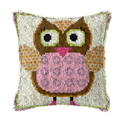 Owl Latch Hook Pillow Crocheting Kit