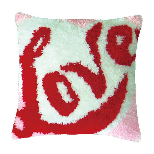 Love Latch Hook Pillow Crocheting Kit