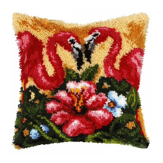 Flamingos Latch Hook Pillow Crocheting Kit