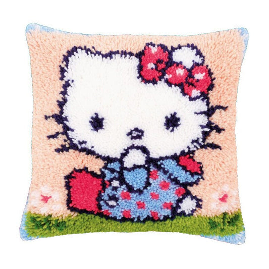 Kitten Princess Latch Hook Pillow Crocheting Kit