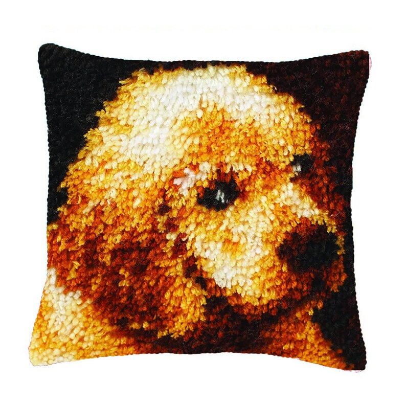 Nice Dog Latch Hook Pillow Crocheting Kit