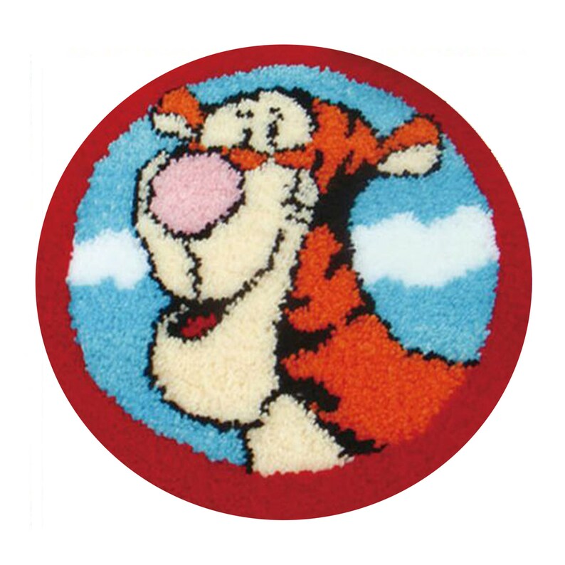 Cartoon Tiger Latch Hook Rug Crocheting Knitting Kit