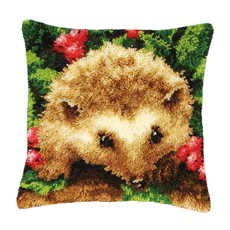 Hedgehog Latch Hook Pillow Crocheting Kit