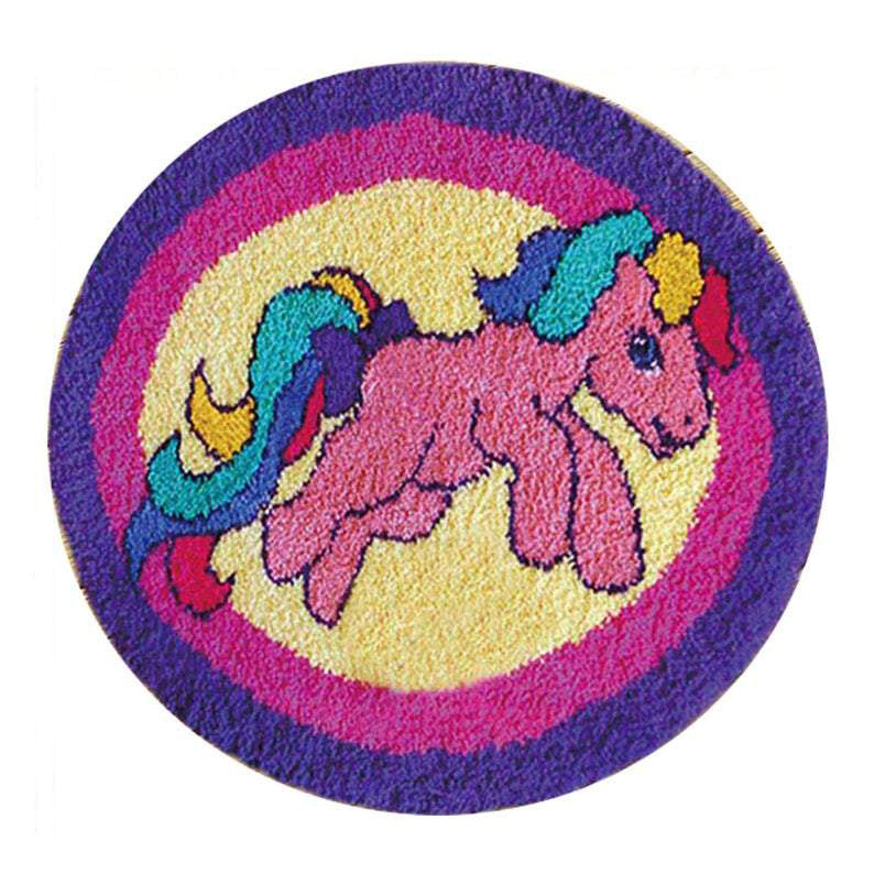 Pink Pony Latch Hook Rug Crocheting Knitting Kit