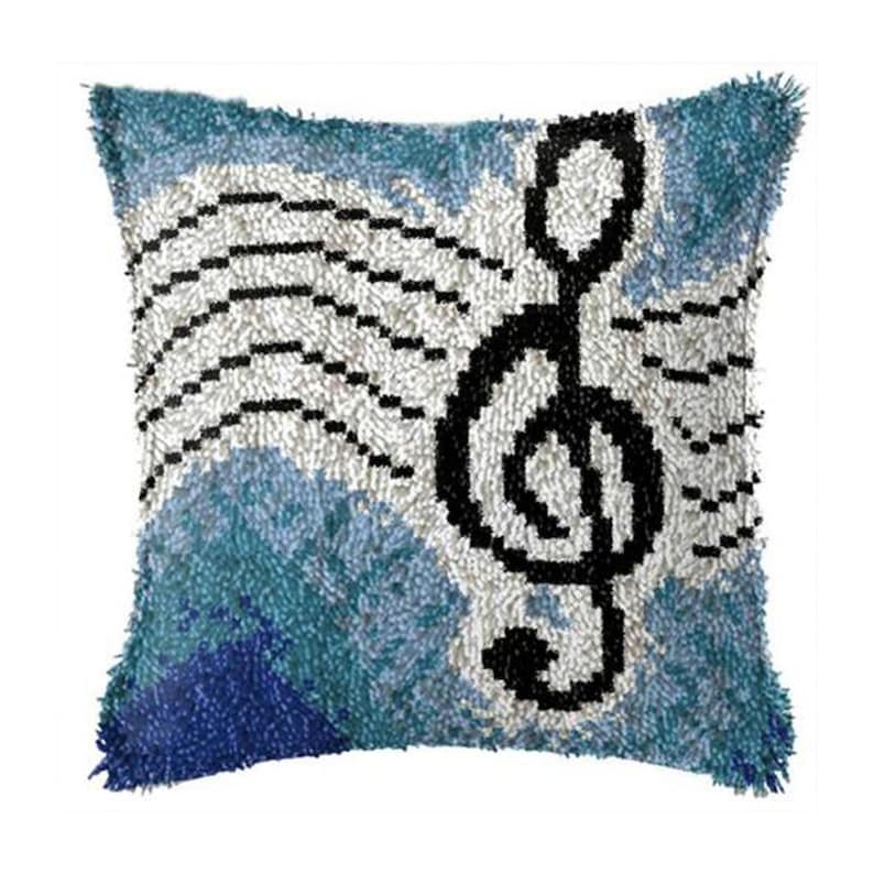 Musical Note Latch Hook Pillow Crocheting Kit