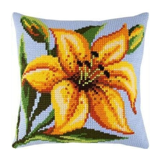 Orange Lily Latch Hook Pillow Crocheting Kit