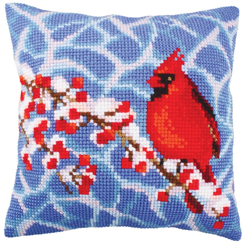 Red Bird Latch Hook Pillow Crocheting Kit