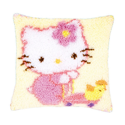 Cute Cat Latch Hook Pillow Crocheting Kit