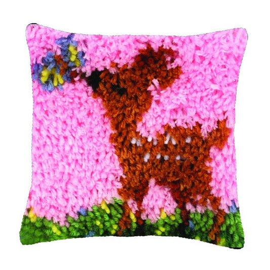 Little Deer Latch Hook Pillow Crocheting Kit