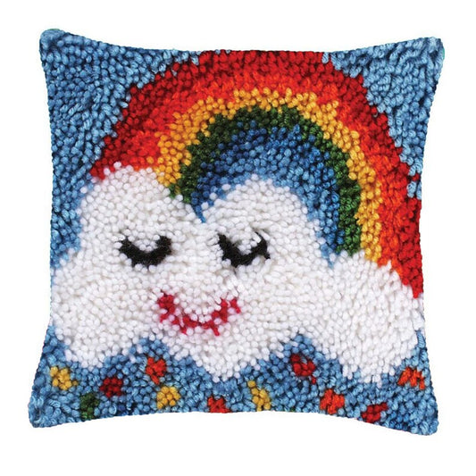 Happy Rainbow Latch Hook Pillow Crocheting Kit