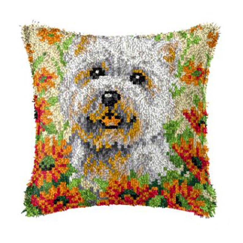 Little Puppy Latch Hook Pillow Crocheting Kit