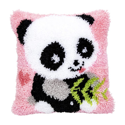 Panda Latch Hook Pillow Crocheting Kit