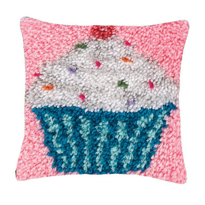 Cute Cupcake Latch Hook Pillow Crocheting Kit