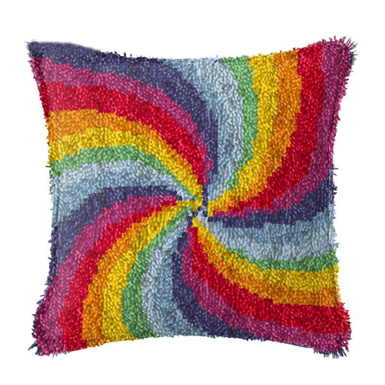 Rainbow Latch Hook Pillow Crocheting Kit