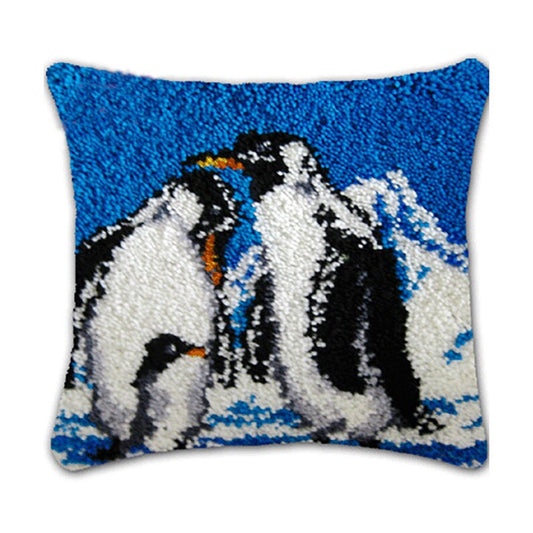 Penguin Latch Hook Pillow Crocheting Kit