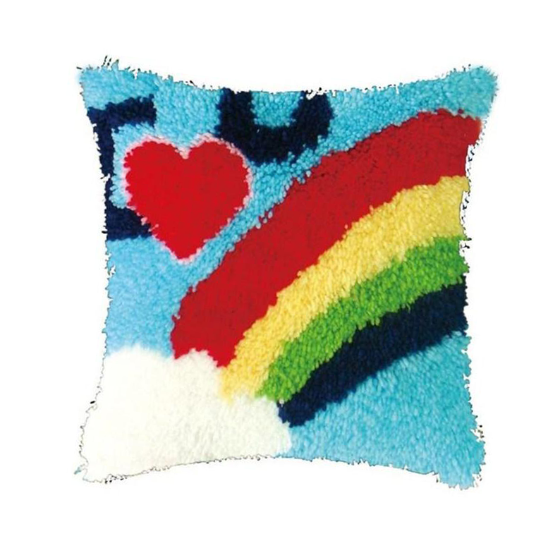 Rainbow I Love You Latch Hook Pillow Crocheting Kit