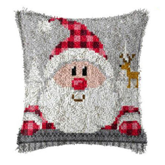 Santa Latch Hook Pillow Crocheting Kit