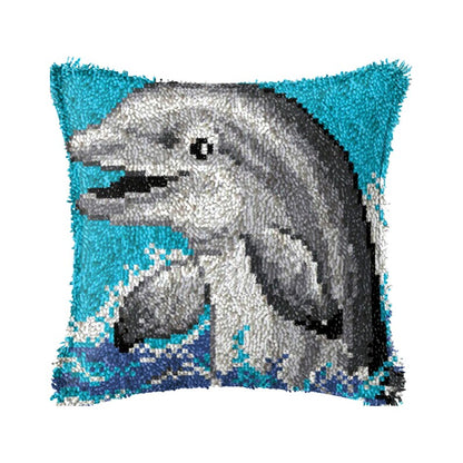 Dolphin Latch Hook Pillow Crocheting Kit