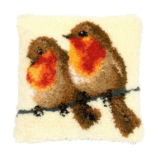 Couple Birds Latch Hook Pillow Crocheting Kit