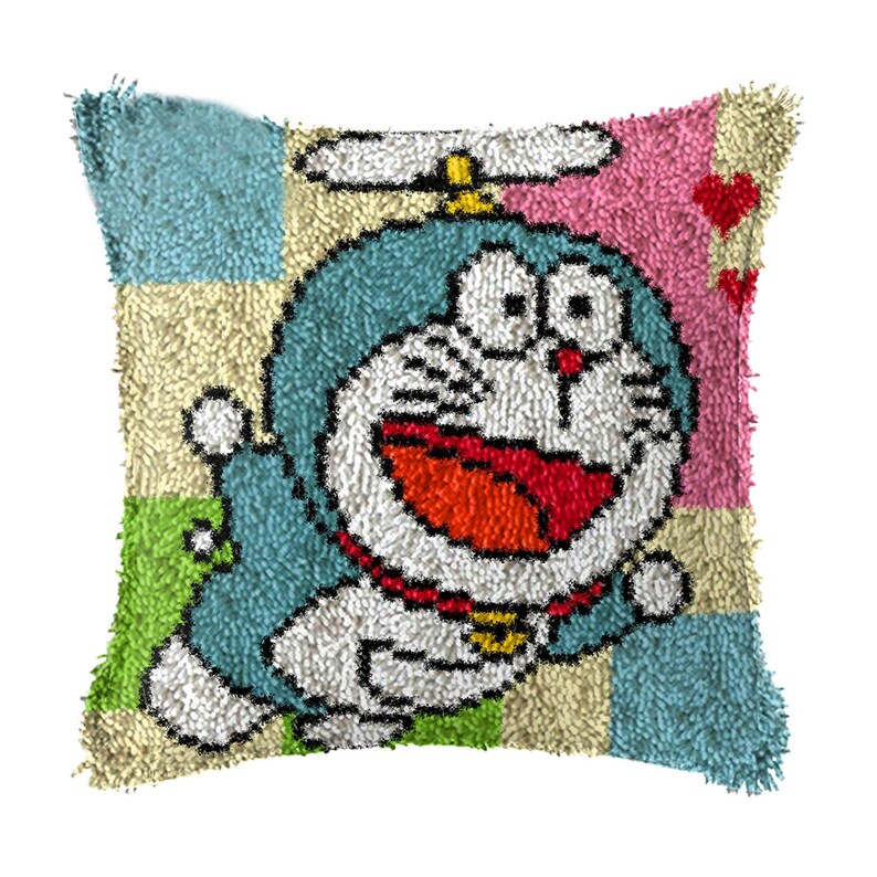 Doraemon Latch Hook Pillow Crocheting Kit