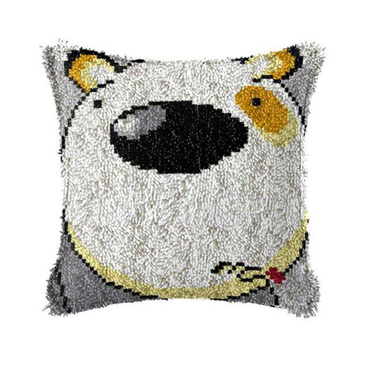 Cute Dog Latch Hook Pillow Crocheting Kit