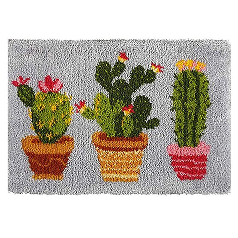 Cactuses Latch Hook Rug Crocheting Knitting Kit