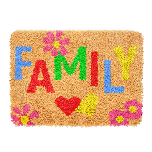 Family Pattern Latch Hook Rug Crocheting Knitting Kit