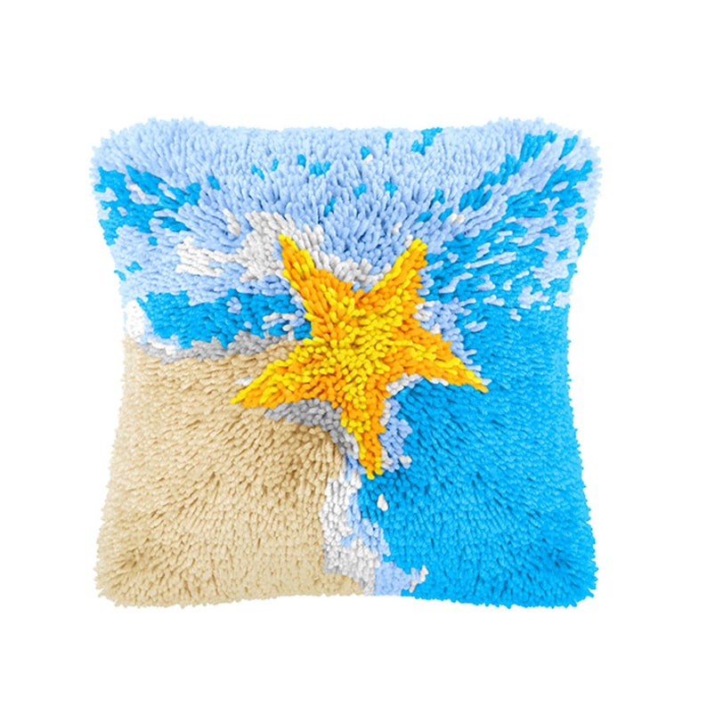 Starfish Latch Hook Pillow Crocheting Kit