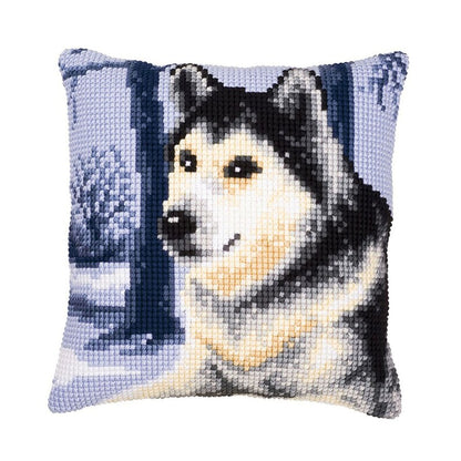 Wolf Latch Hook Pillow Crocheting Kit