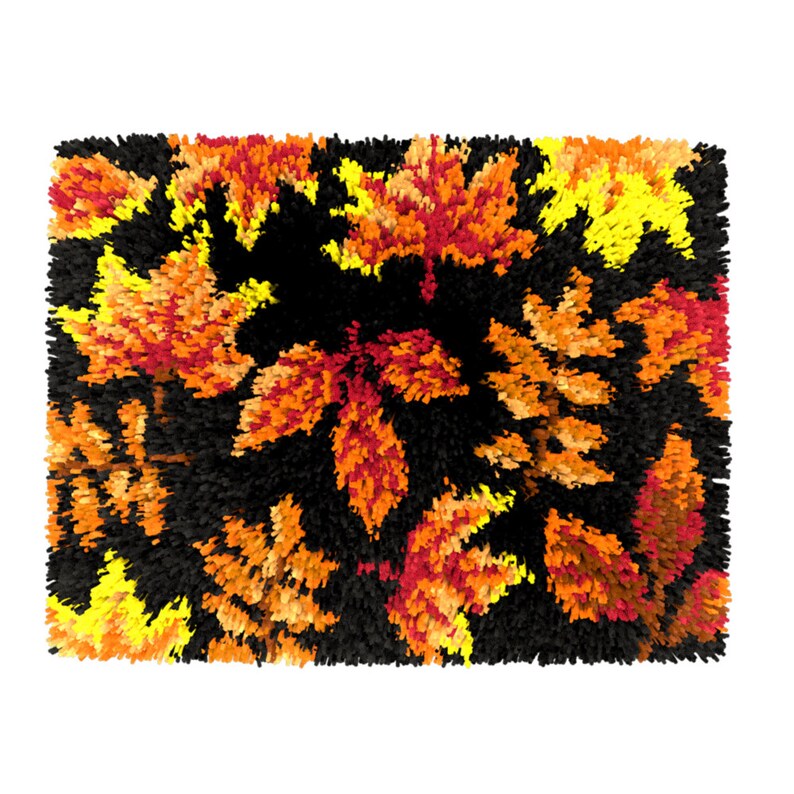 Fall Leaves Latch Hook Rug Crocheting Knitting Kit