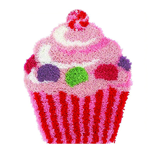 Sweet Cupcake Latch Hook Rug Crocheting Knitting Kit