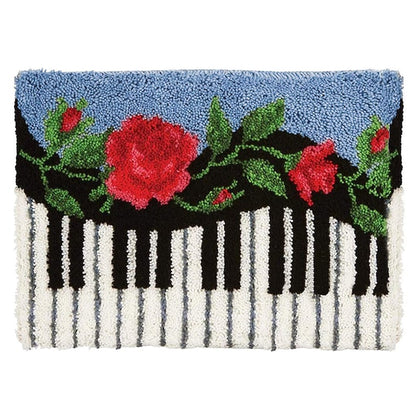 Roses and Piano Latch Hook Rug Crocheting Kit