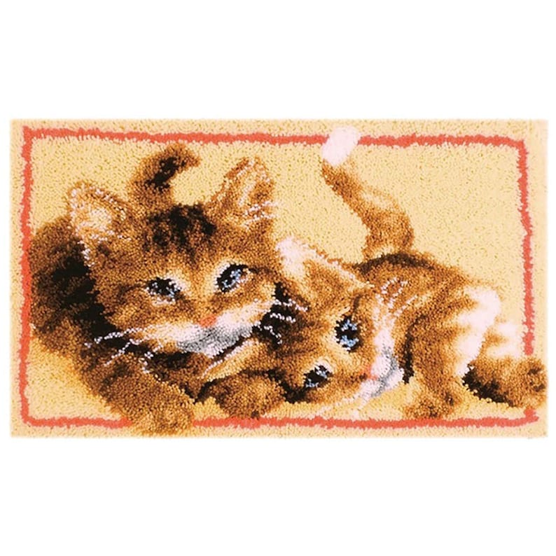 Two Nice Kittens Latch Hook Rug Crocheting Knitting Kit