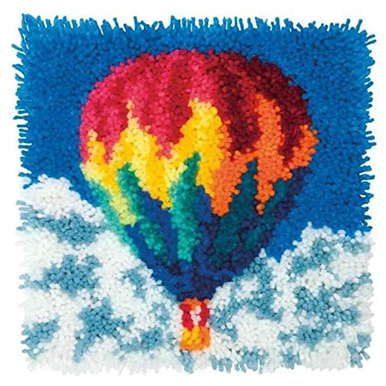 Hot Air Balloon Latch Hook Rug Crocheting Knitting Kit