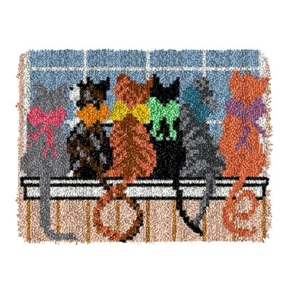 Cats Friends Latch Hook Rug Crocheting Knitting Kit