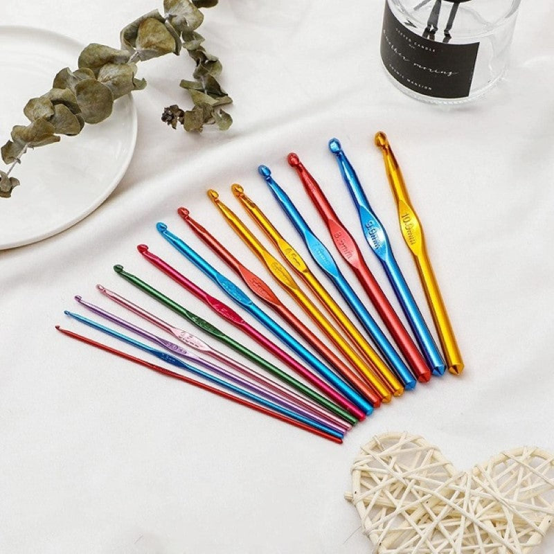 Multicolor Aluminum Crochet Hooks Knitting Needles