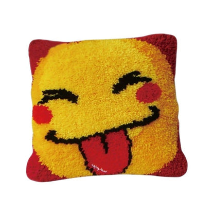 Smiley Latch Hook Pillow Crocheting Kit