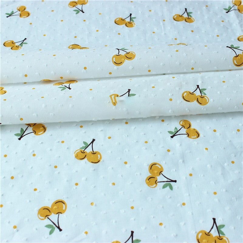 Cherry Printed Soft Cotton Fabric For DIY Handcraft