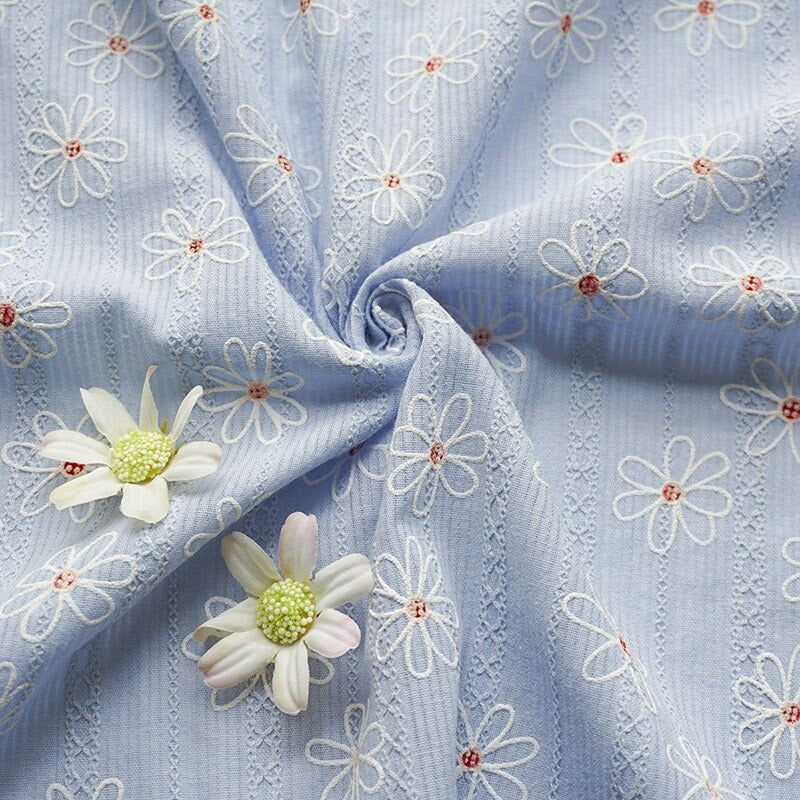 Daisy Floral Print Breathable Cotton Sewing Fabric