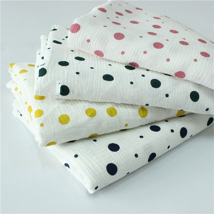 Dots Printed Cotton Crepe Fabric