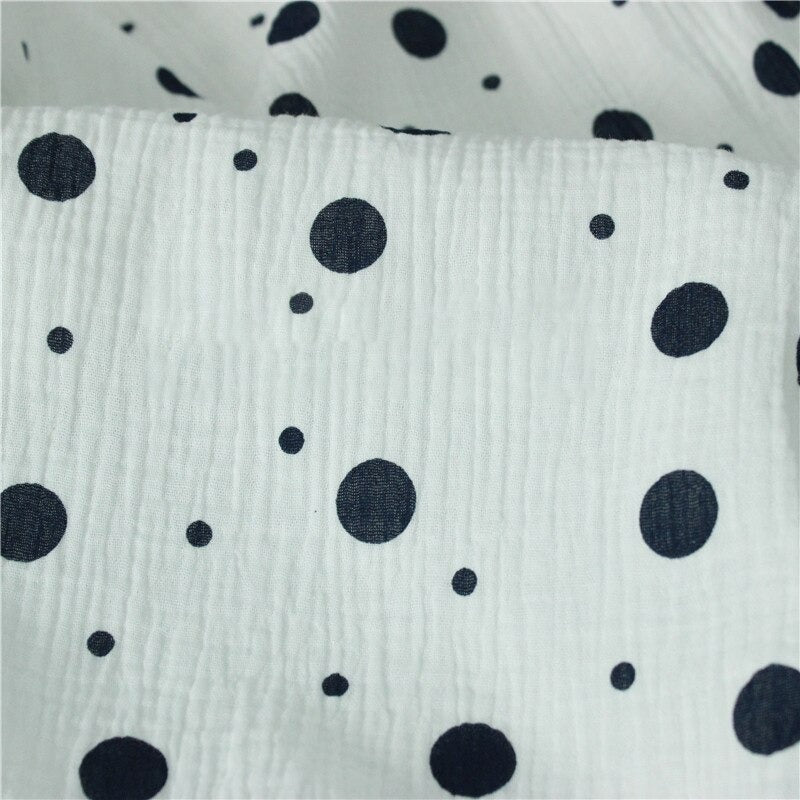 Dots Printed Cotton Crepe Fabric