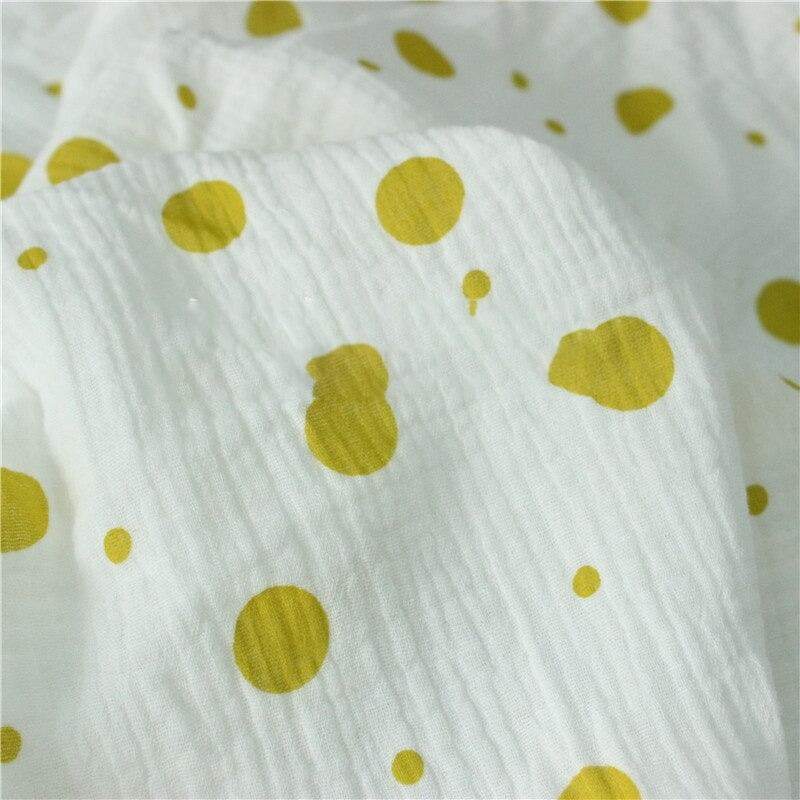 Dots Printed Cotton Crepe Fabric