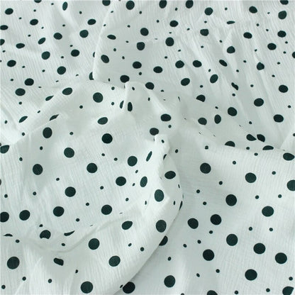 Dots Printed Cotton Crepe Fabric