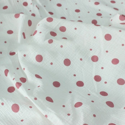 Dots Printed Cotton Crepe Fabric