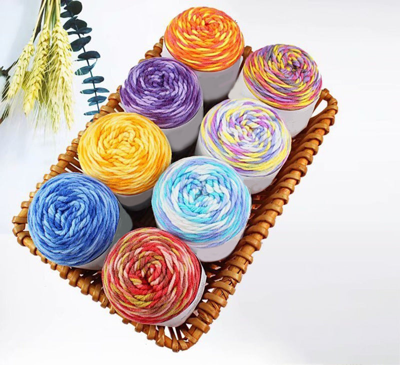 Rainbow Color Woolen Yarn For DIY Sweater Knitting
