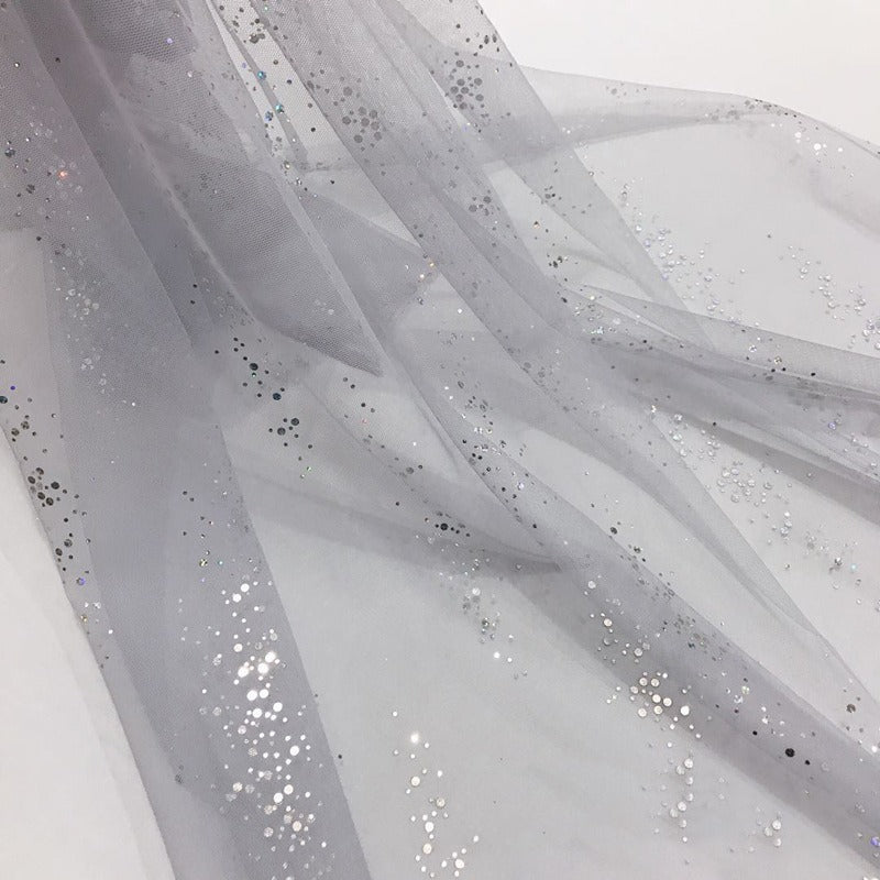 Sequins Tulle Mesh Fabric For DIY Sewing